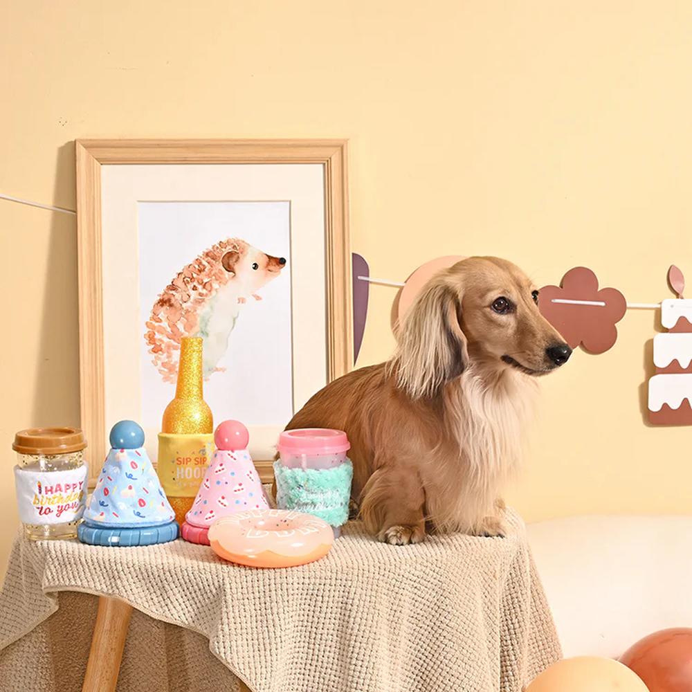 Yappy Birthday - Party Hat TPR Rubber Dog Toy