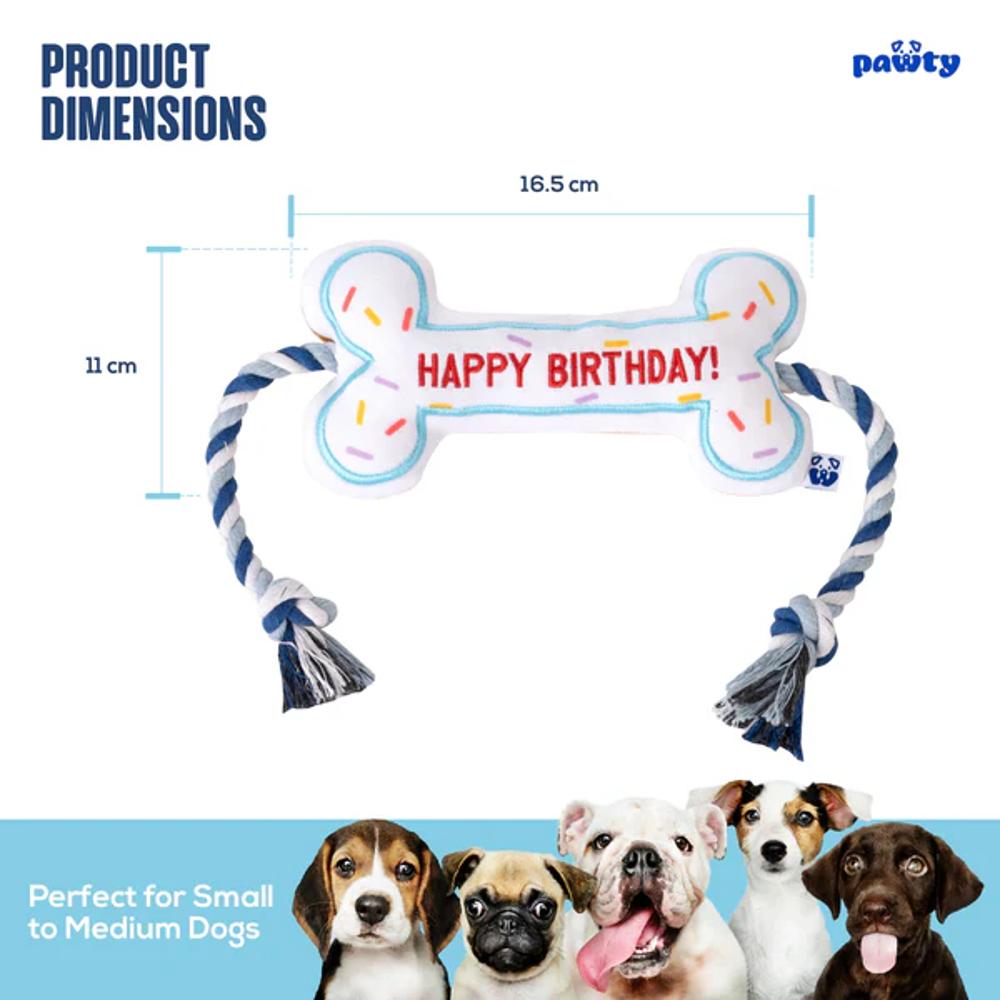 Birthday Bone Dog Plush Toy