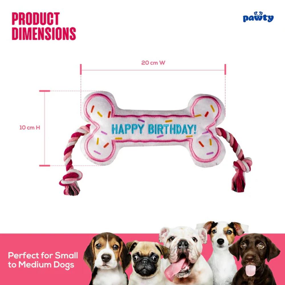 Birthday Bone Dog Plush Toy