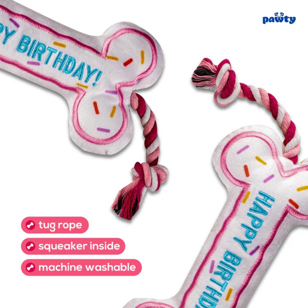 Birthday Bone Dog Plush Toy