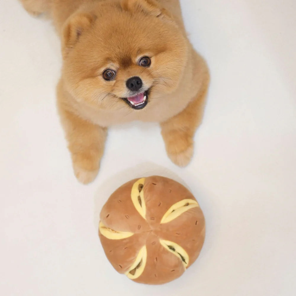 Cheesy Bread Nosework Dog Plush Toy