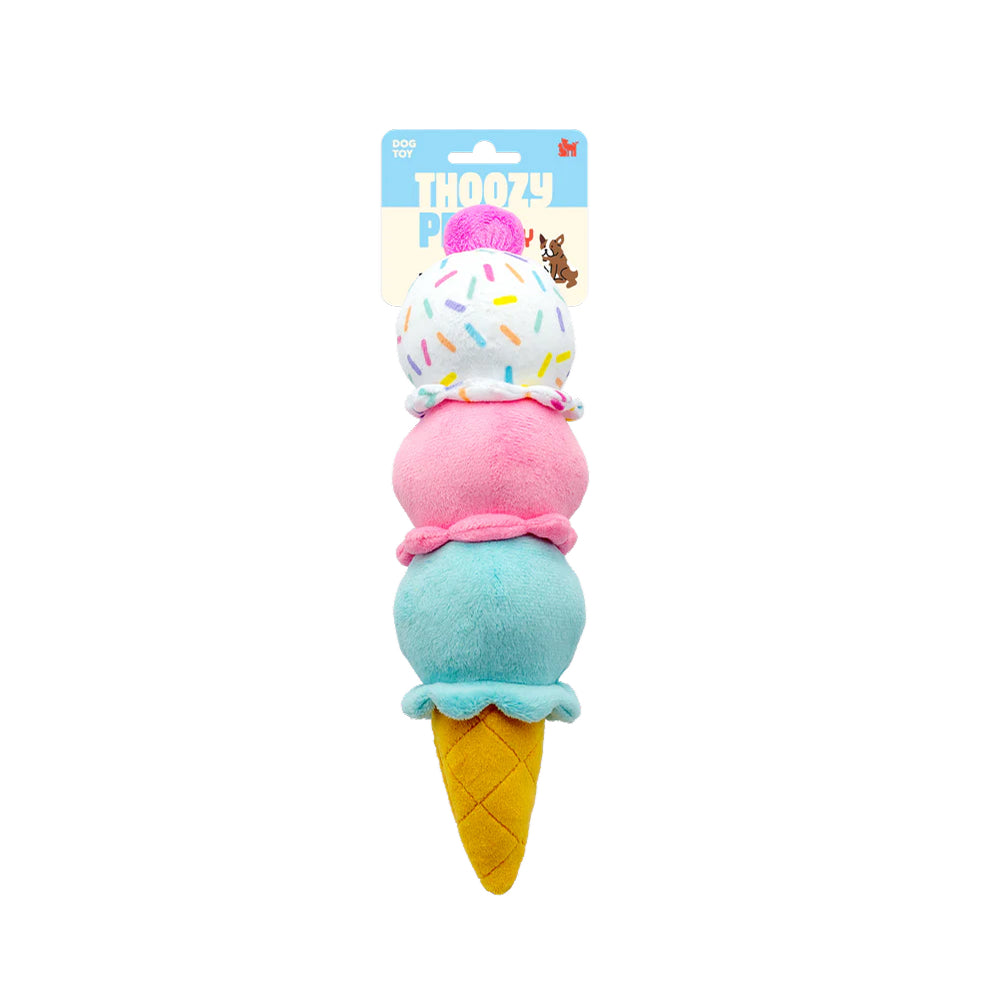 Birthday 3-Scoop Ice Cream Cone Dog Plush Toy