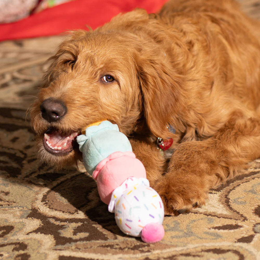 Birthday 3-Scoop Ice Cream Cone Dog Plush Toy