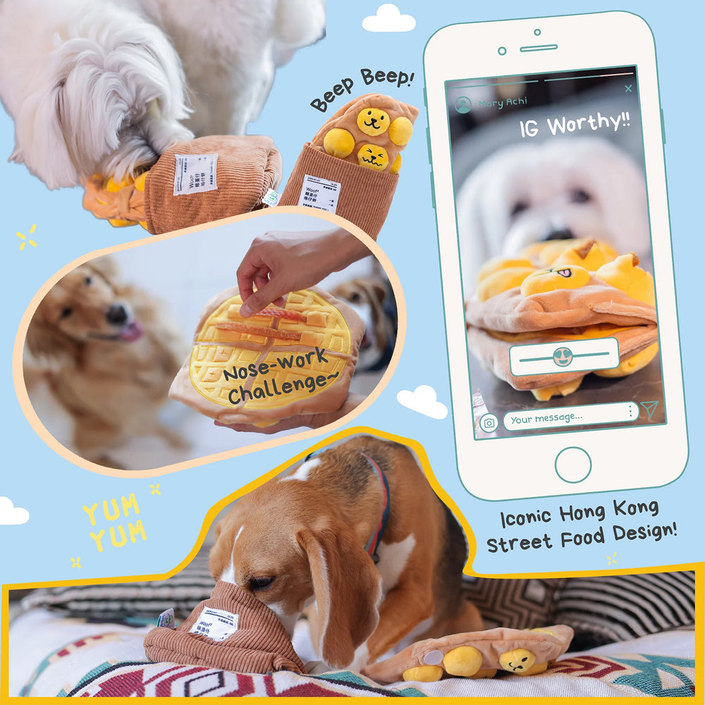 Egg Puff/ Waffle 2-in-1 Nose-work Plush Toy