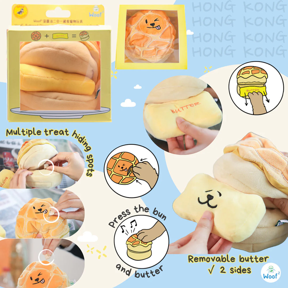 Woof² - Buttered Pineapple Bun 2-in-1 Plush Toy
